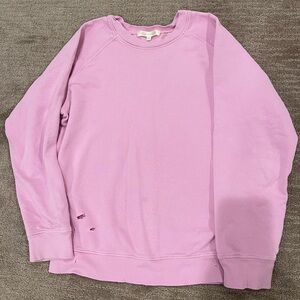 LoveShackFancy Distressed Crewneck Sweatshirt
